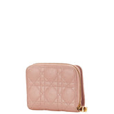ディオール ディオール カロ カナージュ スカーレット ウォレット 二つ折り財布 ピンク レザー レディース Dior 【中古】